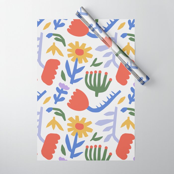 Colorful abstract flower art pattern Wrapping Paper Gallery Image 1