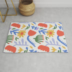 Colorful abstract flower art pattern Rug Gallery Image 1