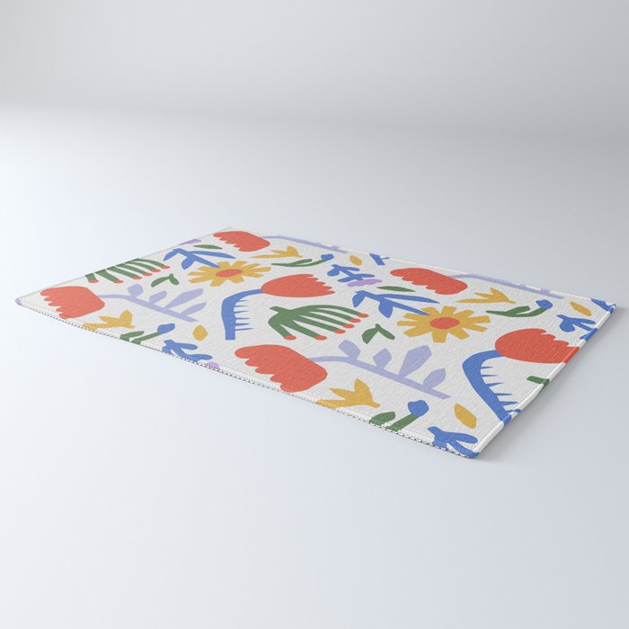 Colorful abstract flower art pattern Rug Gallery Image 3