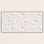 Soft meadow blooms - baby pink, rosy blush and warm beige floral pattern Desk Mat Gallery Image 3