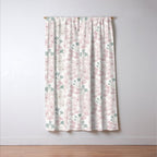 Soft meadow blooms - baby pink, rosy blush and warm beige floral pattern Window Curtain Gallery Image 3