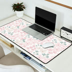 Soft meadow blooms - baby pink, rosy blush and warm beige floral pattern Desk Mat Gallery Image 2