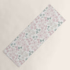Soft meadow blooms - baby pink, rosy blush and warm beige floral pattern Yoga Mat Gallery Image 1