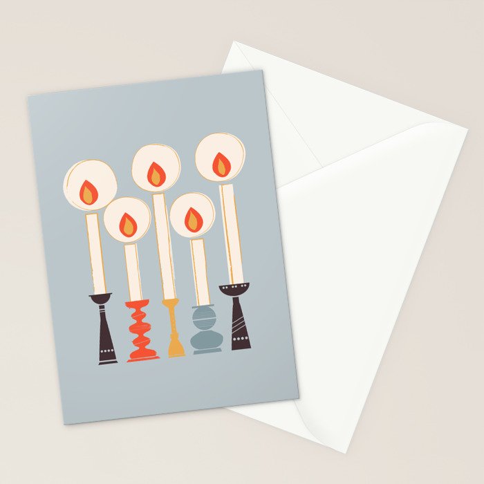 Festive Candles Stationery Card Gallery Image 2