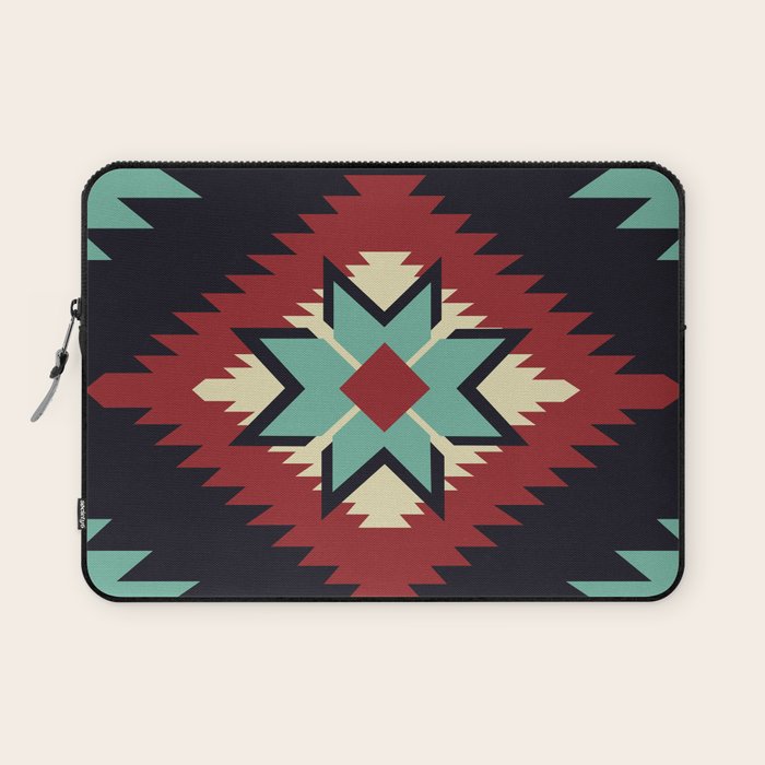 Southwest Santa Fe Geometric Tribal Indian Pattern Laptop Sleeve Gallery Image 1