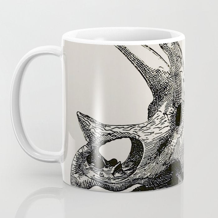 Dinosaur Skeleton Ink Pen Illustration Triceratops Coffee Mug Gallery Image 3
