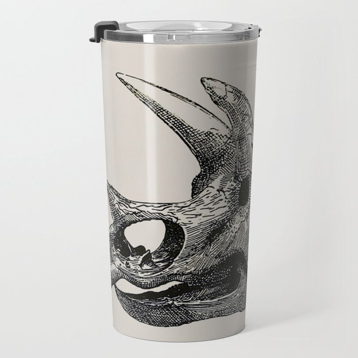 Dinosaur Skeleton Ink Pen Illustration Triceratops Travel Mug Gallery Image 3