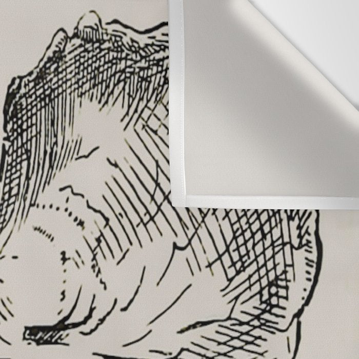 Dinosaur Skeleton Ink Pen Illustration Triceratops Wall Tapestry Gallery Image 3