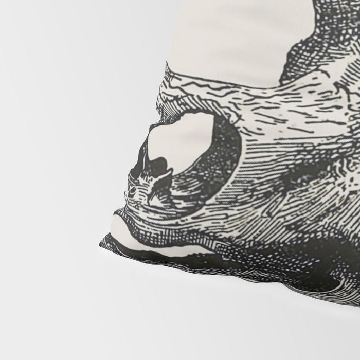 Dinosaur Skeleton Ink Pen Illustration Triceratops Pillow Sham Gallery Image 4