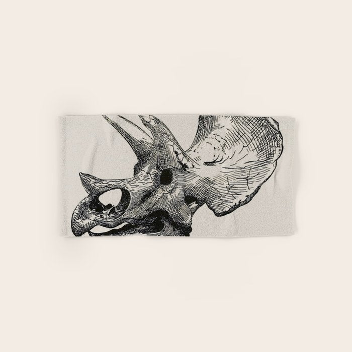 Dinosaur Skeleton Ink Pen Illustration Triceratops Towels Gallery Image 1