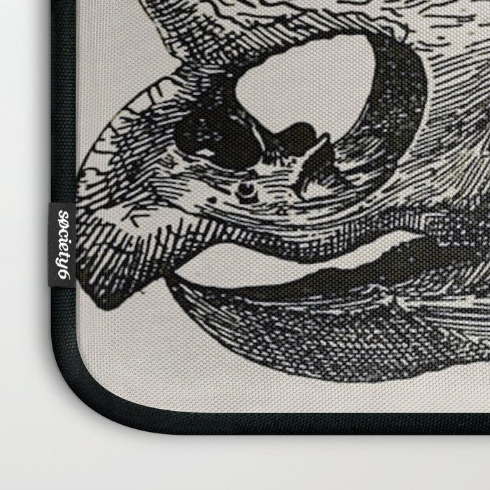 Dinosaur Skeleton Ink Pen Illustration Triceratops Laptop Sleeve Gallery Image 3