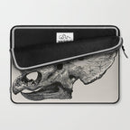 Dinosaur Skeleton Ink Pen Illustration Triceratops Laptop Sleeve Gallery Image 2