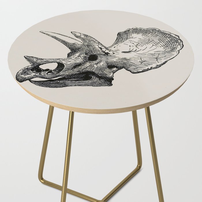 Dinosaur Skeleton Ink Pen Illustration Triceratops Side Table Gallery Image 2