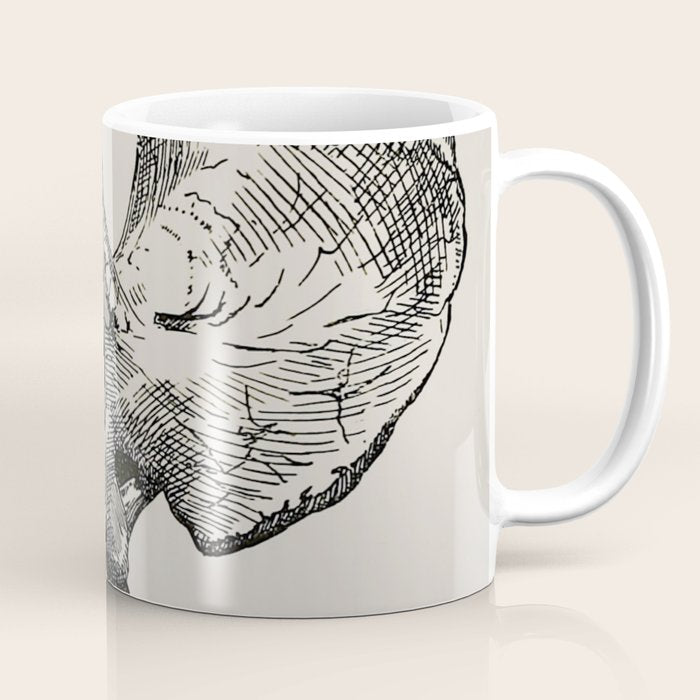 Dinosaur Skeleton Ink Pen Illustration Triceratops Coffee Mug Gallery Image 1
