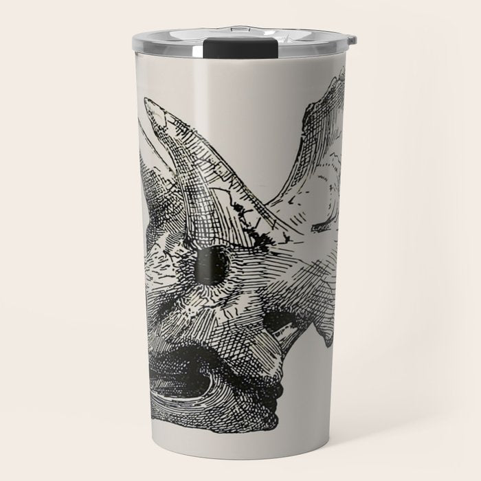 Dinosaur Skeleton Ink Pen Illustration Triceratops Travel Mug Gallery Image 1