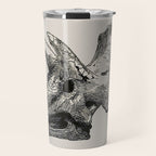 Dinosaur Skeleton Ink Pen Illustration Triceratops Travel Mug Gallery Image 1