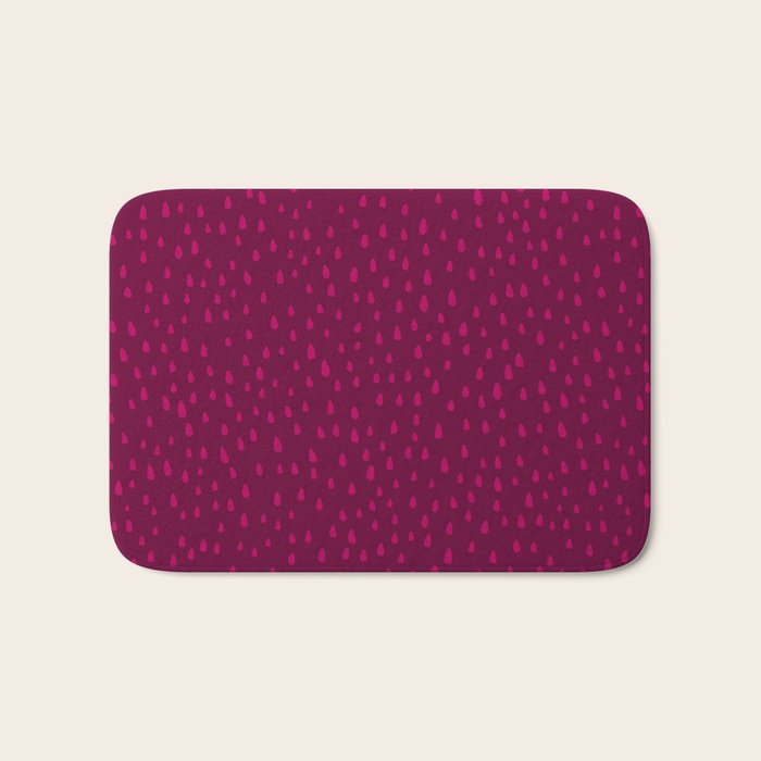 Raspberry Paint Drops Bath Mat Gallery Image 1