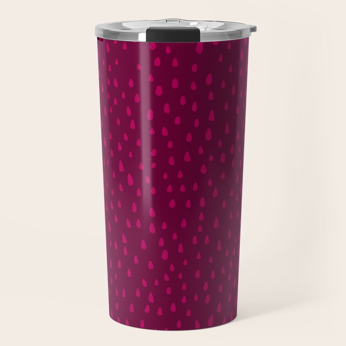 Raspberry Paint Drops Travel Mug Gallery Image 1