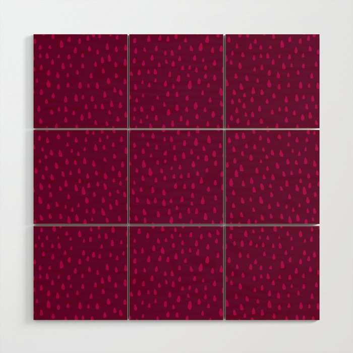 Raspberry Paint Drops Wood Wall Art Gallery Image 1