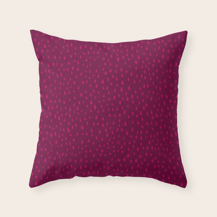Raspberry Paint Drops Throw Pillow Gallery Image 1