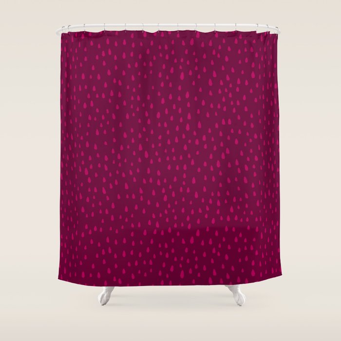 Raspberry Paint Drops Shower Curtain Gallery Image 1