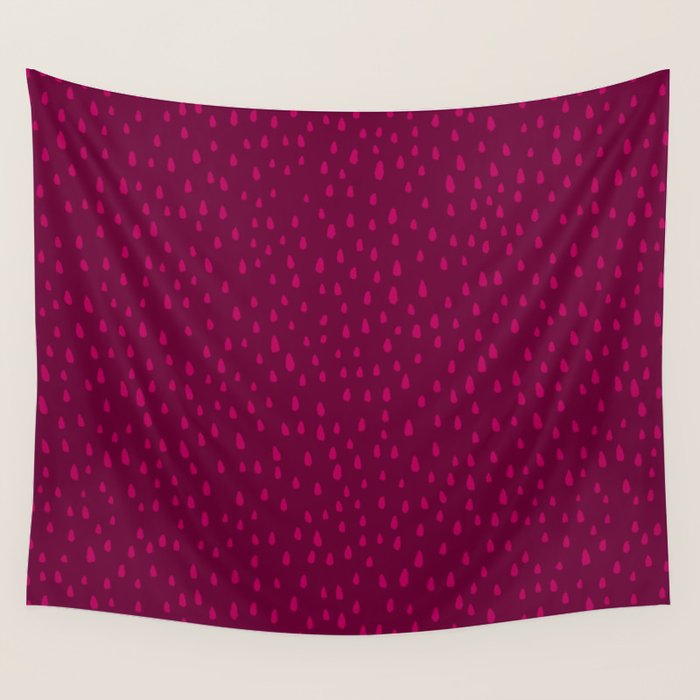 Raspberry Paint Drops Wall Tapestry Gallery Image 1
