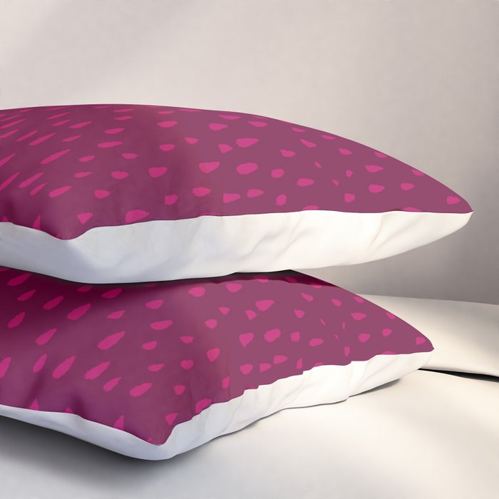 Raspberry Paint Drops Pillow Sham Gallery Image 3