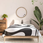 Zebra Swirl Abstract Pattern in Black and White Comforter Gallery Image 3