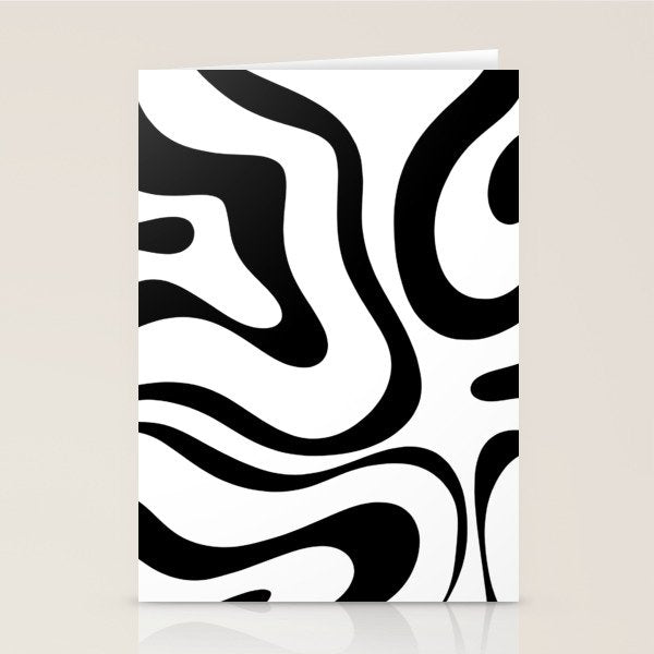 Zebra Swirl Abstract Pattern in Black and White Stationery Card Gallery Image 2