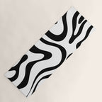 Zebra Swirl Abstract Pattern in Black and White Yoga Mat Gallery Image 1