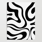 Zebra Swirl Abstract Pattern in Black and White Poster Gallery Image 4