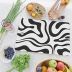 Zebra Swirl Abstract Pattern in Black and White Cutting Board Gallery Image 2