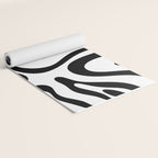 Zebra Swirl Abstract Pattern in Black and White Yoga Mat Gallery Image 2