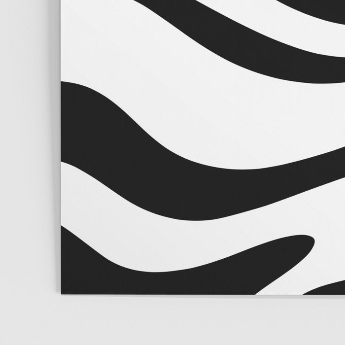 Zebra Swirl Abstract Pattern in Black and White Poster Gallery Image 3