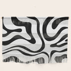 Zebra Swirl Abstract Pattern in Black and White Wall Hanging Gallery Image 1