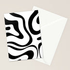 Zebra Swirl Abstract Pattern in Black and White Stationery Card Gallery Image 2