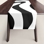 Zebra Swirl Abstract Pattern in Black and White Table Runner Gallery Image 1