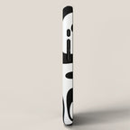 Zebra Swirl Abstract Pattern in Black and White iPhone Case Gallery Image 2