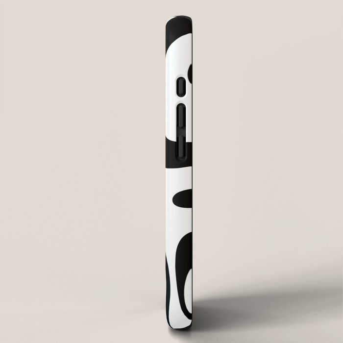 Zebra Swirl Abstract Pattern in Black and White iPhone Case Gallery Image 2