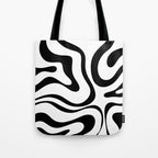 Zebra Swirl Abstract Pattern in Black and White Tote Bag Gallery Image 1