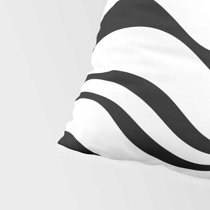 Zebra Swirl Abstract Pattern in Black and White Pillow Sham Gallery Image 4