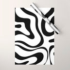 Zebra Swirl Abstract Pattern in Black and White Wrapping Paper Gallery Image 1