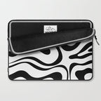 Zebra Swirl Abstract Pattern in Black and White Laptop Sleeve Gallery Image 2