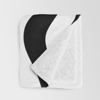 Zebra Swirl Abstract Pattern in Black and White Throw Blanket Gallery Image 3