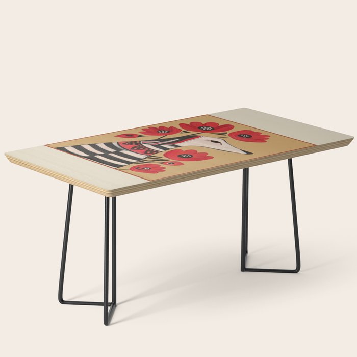 Striped Dog with Poppies Coffee Table Gallery Image 1
