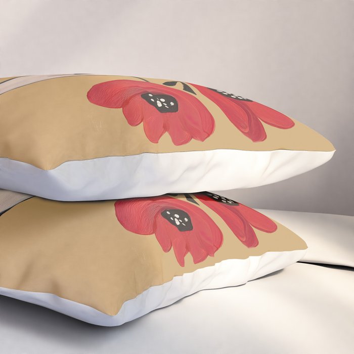 Striped Dog with Poppies Pillow Sham Gallery Image 3