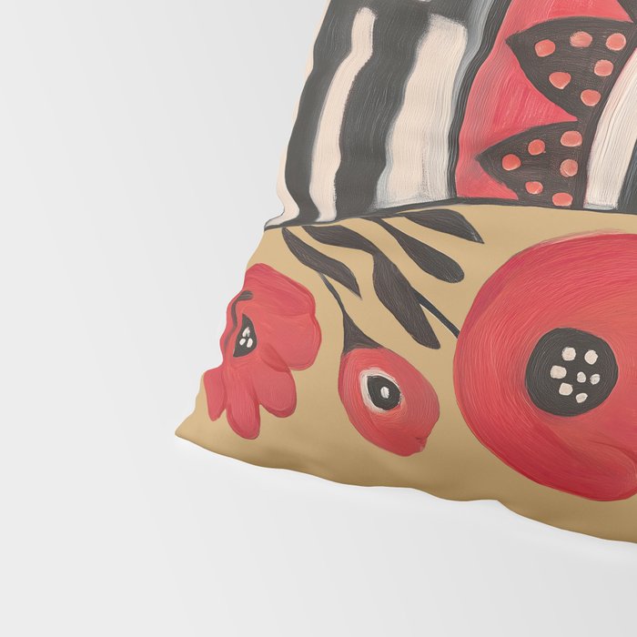 Striped Dog with Poppies Pillow Sham Gallery Image 4
