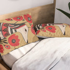 Striped Dog with Poppies Pillow Sham Gallery Image 2