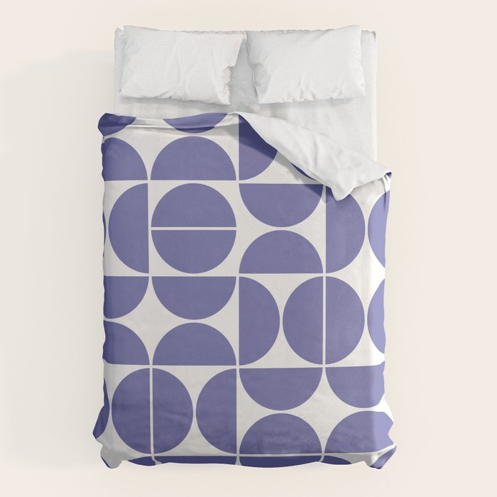 Mid Century Modern Geometric 04 Very Peri Duvet Cover Gallery Image 1