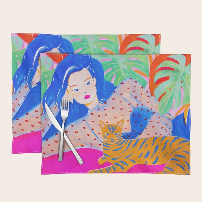 Relaxing with Cat Placemat Gallery Image 1